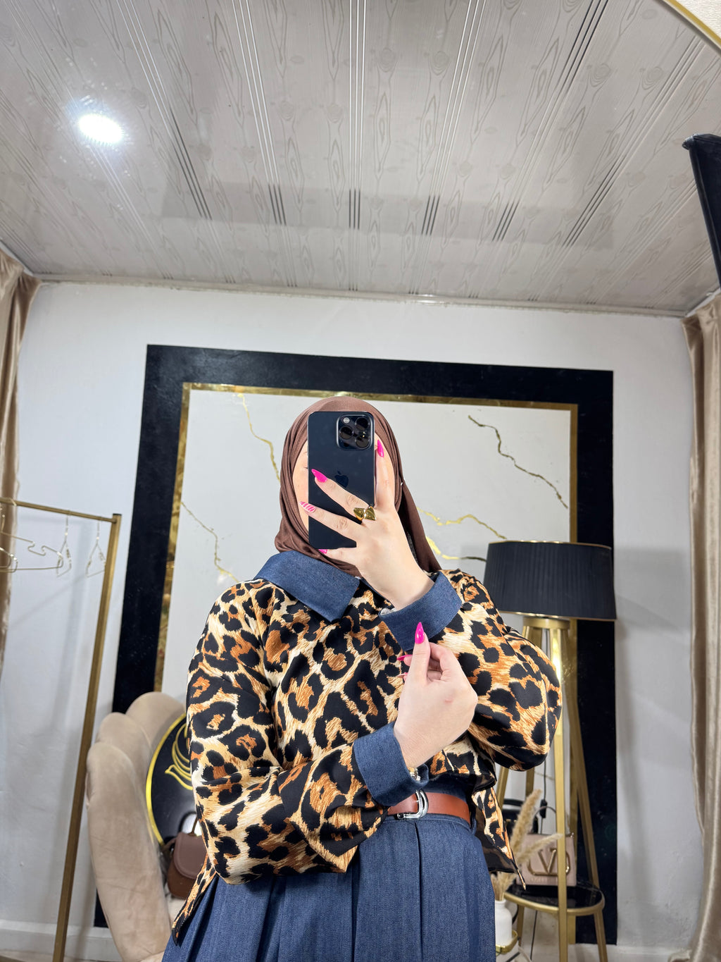 Ensemble leopards jean