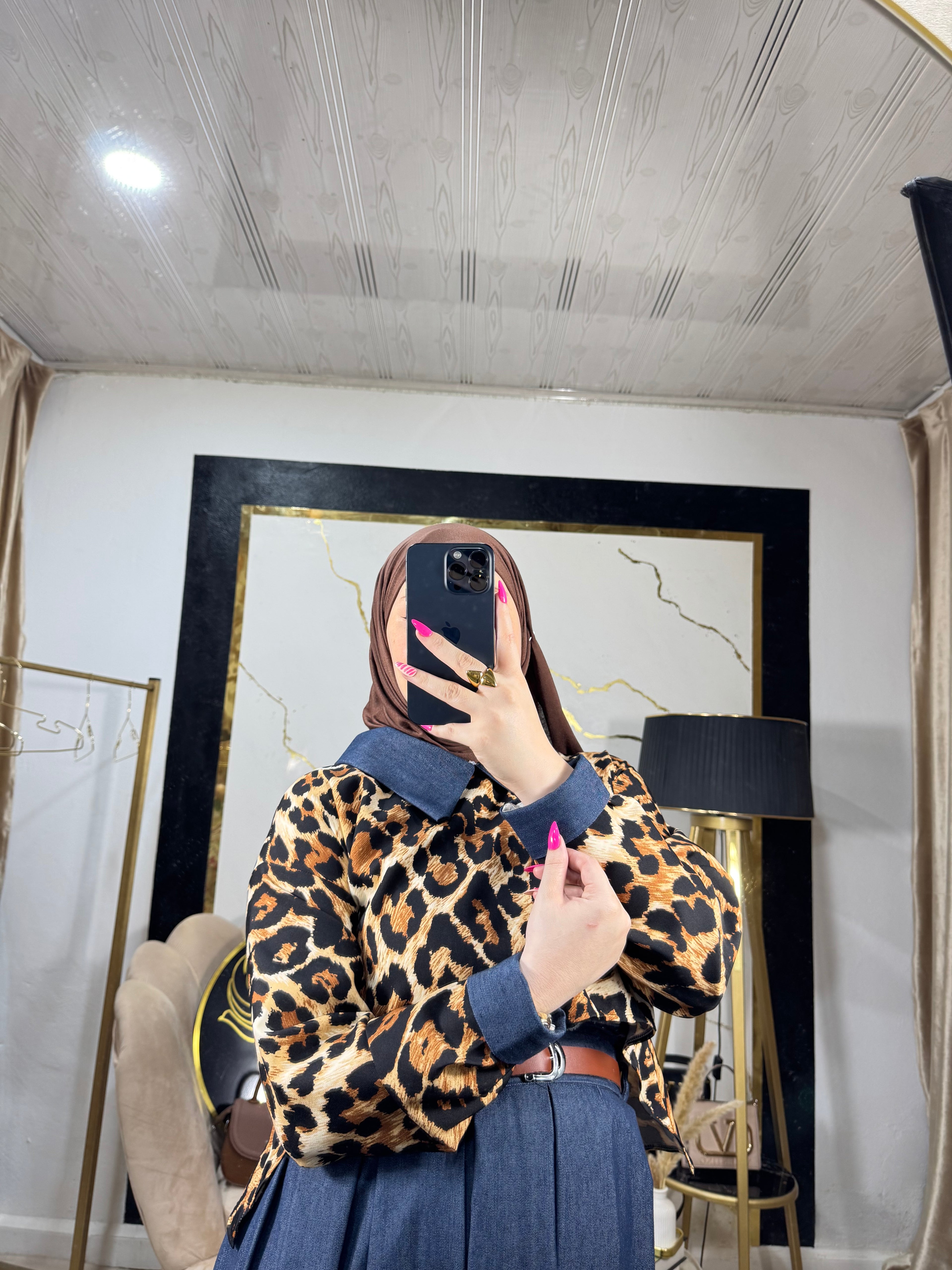 Ensemble leopards jean